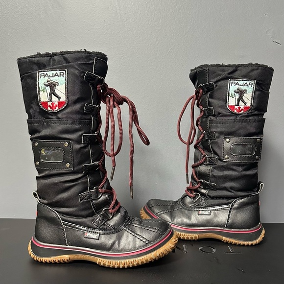 PAJAR Canada Youth Girls‎ Sz 1 Winter Lace-Up Tall Below Knee Grip Boot - Picture 1 of 8
